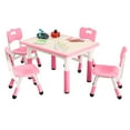 thumbnail image 1 of Ensemble de Table pour Enfants Réglable et 4 Chaises - Surface Résistante aux Graffiti, Pieds Antidérapants, Bureau Multi-Activités pour 2 à 10 Ans, Parfait pour la Maison, la Zone d'Apprentissage, la Garderie - Rose, 1 of 7