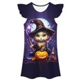 thumbnail image 2 of WhouRiu Girls Halloween Graphic Dresses Kids Cute Flutter Sleeve Nightgown 3-10 Years, 2 of 5