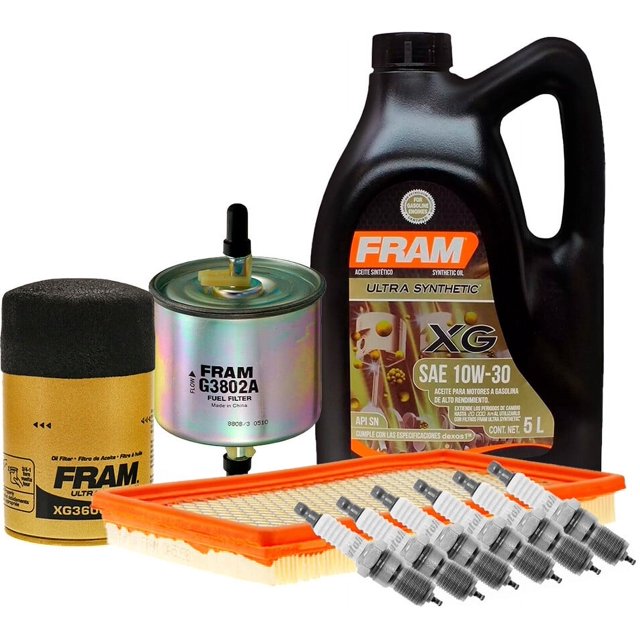 Kit De Afinación Con Aceite 10W30 Sintético, Bujías Platino, Filtro De Aire, Filtro Para Aceite Sintético Y Filtro De Combustible 10 Piezas Compatible con Ford Taurus V6 3.0L DE 1986 A 1995