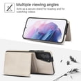 thumbnail image 3 of ELEHOLD Case for Samsung Galaxy S23, 2-in-1 Magnetic Shockproof Leather Wallet Flip Case Cover, Detachable Card Holder with Stand,White, 3 of 5