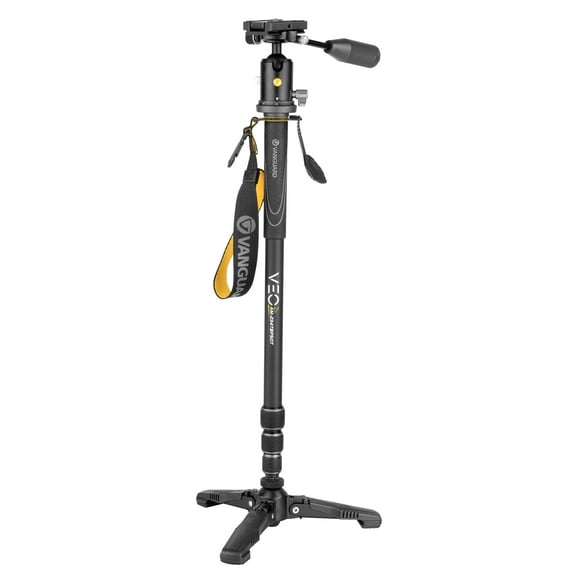 Vanguard VEO2SAM-234TBP50T Monopod with Tri-Stand Feet and VEO BP-50T Ball Head with Built-in Smartphone Holder, Black