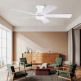 thumbnail image 3 of PHORUS 52" Low-Profile Flush Mount Ceiling Fan with Light, Modern White RGB Design, App & Remote Control, 8-Blade Airflow, Dimmable LED, Reversible Motor, Indoor & Covered Outdoor Use, 3 of 6