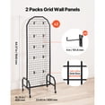 thumbnail image 2 of KFFKFF 2-Pack Wire Grid Panels with Wheels, 1.9 x 5.4 ft Display Rack, Black Carbon Steel Gridwall for Exhibits, Decoration, Storage, and Notices, 2 of 9