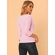thumbnail image 4 of Top Allegra K decoración de botones cuello en V mangas 3/4 RoClaro S, 4 of 5