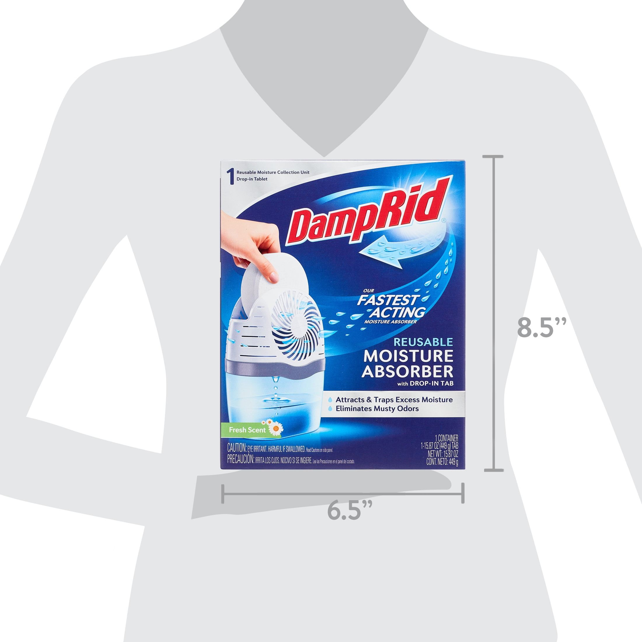 DampRid Reusable Moisture Absorber with Fresh Scent Drop-In Tab 