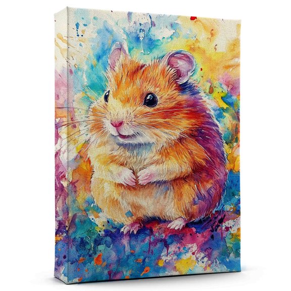 Hamster Syrian Canvas Wall Art Animal Decor, Hamster Syrian Canvas Prints Wild Animal Artwork for Living Room Bedroom Office 190HD502