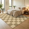 thumbnail image 3 of Garvee 8'x10' Checkered Area Rug Soft Plaid Carpet, Washable Non Slip Indoor Floor Mats for Living Room Bedroom Home Office, Linen, 3 of 9