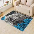 thumbnail image 2 of Cheetah Area Rug 6x9, Flower Rugs for Bedroom Living Room, Blue Carpet, Machine Washable Rug, Non Slip Soft Low Pile Rugs Large Area Rug Home Decor T6&-51, 2 of 7