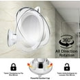 thumbnail image 2 of Miroir de Maquillage Grossissant 10X Éclairé, Rechargeable, 3 Modes de Couleur, Rotation 360°, 2 of 5