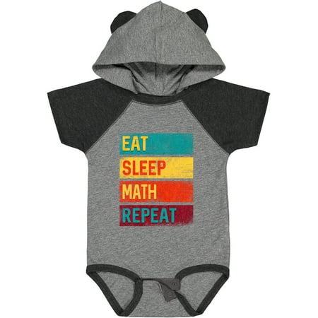 

Inktastic Math Teacher Eat Sleep Math Repeat Gift Baby Boy or Baby Girl Bodysuit