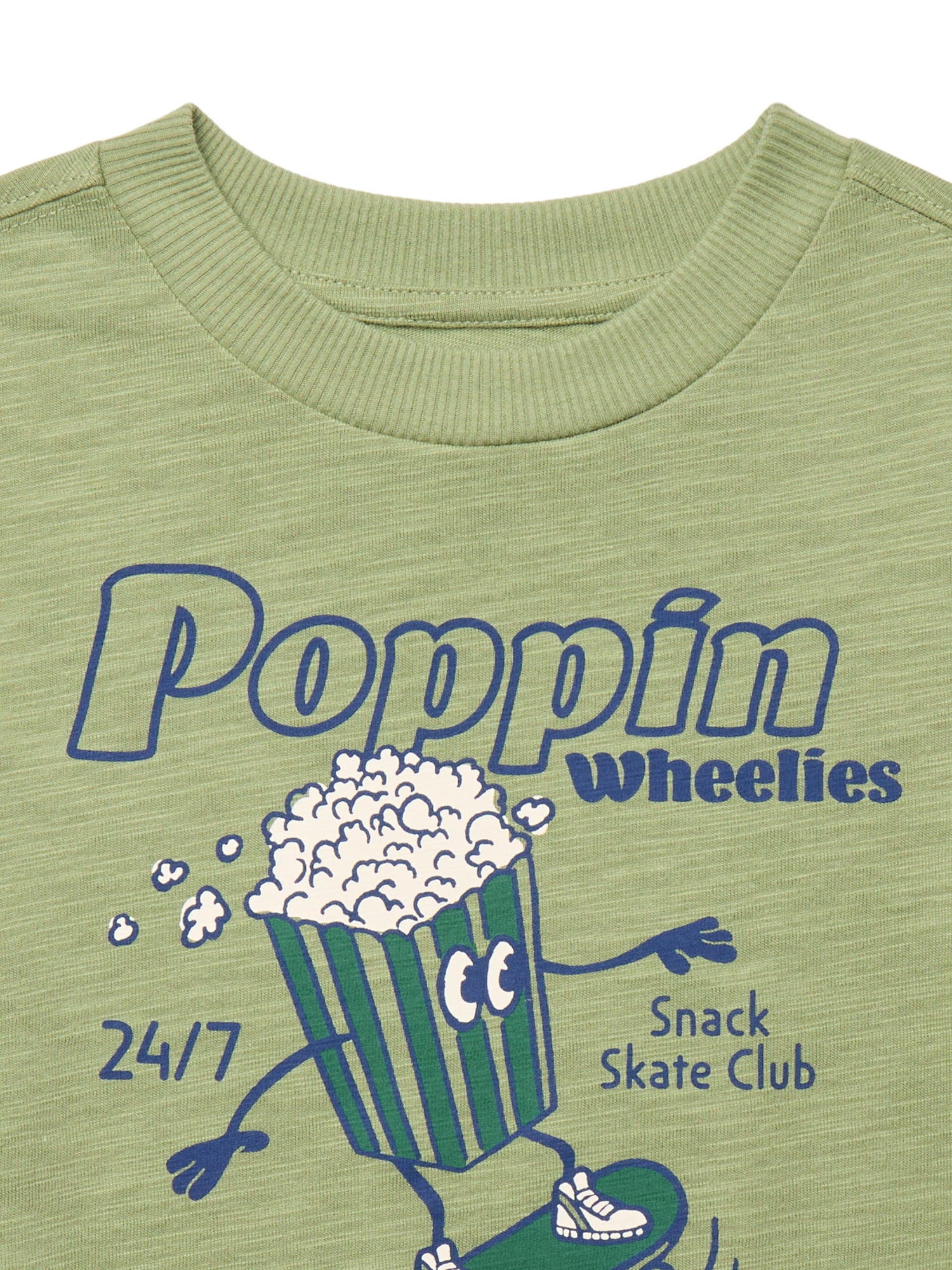 Wonder Nation Little Boys Popcorn Graphic Tee with Short Sleeves, Sizes 4-10