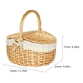 thumbnail image 2 of HONMEET Lidded Storage Basket Wicker Basket with Lid Light Brown Rectangular 1Pcs, 2 of 8