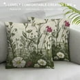 thumbnail image 3 of Creowell Vintage Spring Floral Pillow Covers  Sage Green Wild Flowers Decor Throw Pillows Wildflower Plant Outdoor Farmhouse Decorative Cushion Cases for Couch Bed Sofa Decoration White, 3 of 5