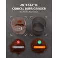 thumbnail image 2 of Conical Burr Coffee Grinder, Electric Coffee Bean Grinder f Precise Grinding, 35 Settings, 2–12 Cup Select, Anti-Static Design f Home Use, Black, 2 of 4