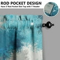 thumbnail image 5 of Blue-green Matte Color Blocks 3-Piece Kitchen Curtains Set Kitchen Curtains Sets with Valance for Windows Rod Pocket Machine Washable Kitchen Decor(54"x18"+2x27.5"x24"), 5 of 6