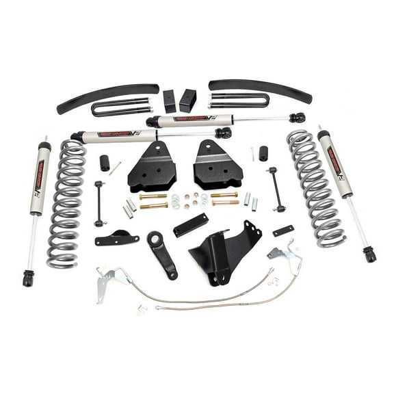 Rough Country 6" Lift Kit (fits) 2008-2010 Super Duty F250 F350 4WD Diesel includes V2 Monotube Shocks Suspension 59470