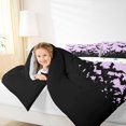 thumbnail image 3 of Manfei Halloween Spooky Flying Bat Twin Comforter Sets 2pcs, Festival Theme Bedding Set, Purple Black,Reversible,1 Comforter and 1 Pillowcase, 3 of 6