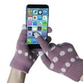 thumbnail image 3 of EvridWear Women Girls 3 in 1 Touchscreen Fall Winter Gloves Set (One Size, Dot, Morandi Pink), 3 of 6