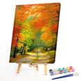 thumbnail image 1 of Cuadros Decorativos Kit de pintura al óleo de bosque de otoño por números pintura acrílica DIY sin marco (B1617) Tmvgtek embutido en tela, 1 of 9