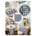 thumbnail image 4 of Navy Blue Plaid Check, Cloth Napkins Washable Set of 4, Geometrical Abstract Lattice Reusable Dinner Table Napkins Cloth Bulk for Weddings Kitchen Restaurants Hotel Events Parties 20 x 20 Inch, 4 of 9
