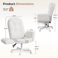 thumbnail image 2 of Hawsaiy Criss Cross Office Chair with Flip-Up Arms, Ergonomic Cross Legged Desk Chair, PU Leather Executive Computer Chair, 135° Reclining Plush Cushion, Pet-Friendly, White, 2 of 11