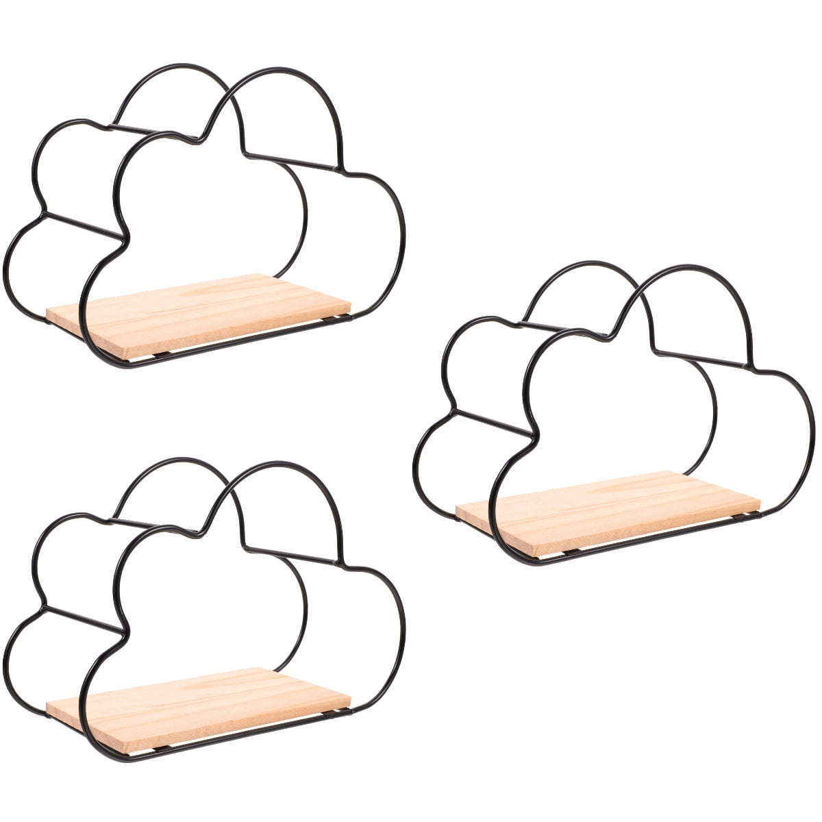 HEALEEP Cloud Shaped Floating Shelf Scandinavian Style 3Pcs 9.1X6.1X3.7in For Home Decor