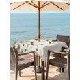 thumbnail image 3 of Outdoor Tablecloth with Umbrella Hole for Patio/Picnic/Party/Camping, Independence Day Waterproof Table Cloth Square Cover Washable, Country Retro Eucalyptus Leaf Flowers (60"x 60"), 3 of 9