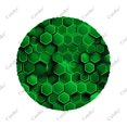 thumbnail image 3 of Abstract Green Hexagon Polyester Universal Spare Wheel Tire Cover Custom Tire-Covers for Trailer RV SUV Truck Camper, 3 of 5