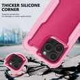 thumbnail image 6 of Designed for Apple iPhone XR Tough Hybrid Shockproof Hybrid PC + TPU Bumper Frame Rubber Drop Proof 3in1 Armor Full Body Phone Case Cover [Hot Pink], 6 of 11