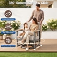 thumbnail image 2 of Muphyers 8 Piece Aluminum Patio Furniture, Swivel Rocking Chairs Set with Ottomans, 26.5" Wide Seat Bistro Set, 400LBS 5.1" Cushions 3.3" Armrest Patio Conversation Set for Backyard Deck,Khaki, 2 of 11