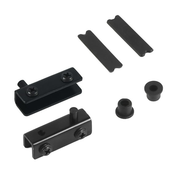 2 Pack Stainless Steel Glass Door Hinges No Drilling Required Rust Proof Pivot Hinge for 5-6mm Glass Cabinet Bookcase Wine Cabinet Sliver or Black