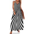 thumbnail image 1 of Vestido de rayas blancas y negras, estilo óptico, estilo urbano, escote en V, estilo bohemio, para playa, estampado elegante, tallas 4XL y 5XL, 1 of 7