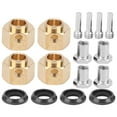 thumbnail image 1 of 4pcs Brass Combiner, Fine Workmanship Wheel Hub Hex Adapter, RC Accessories For RC Car T-RX4 TRX6 1/10 RC Car 1/10 RC Car Brass, 1 of 8