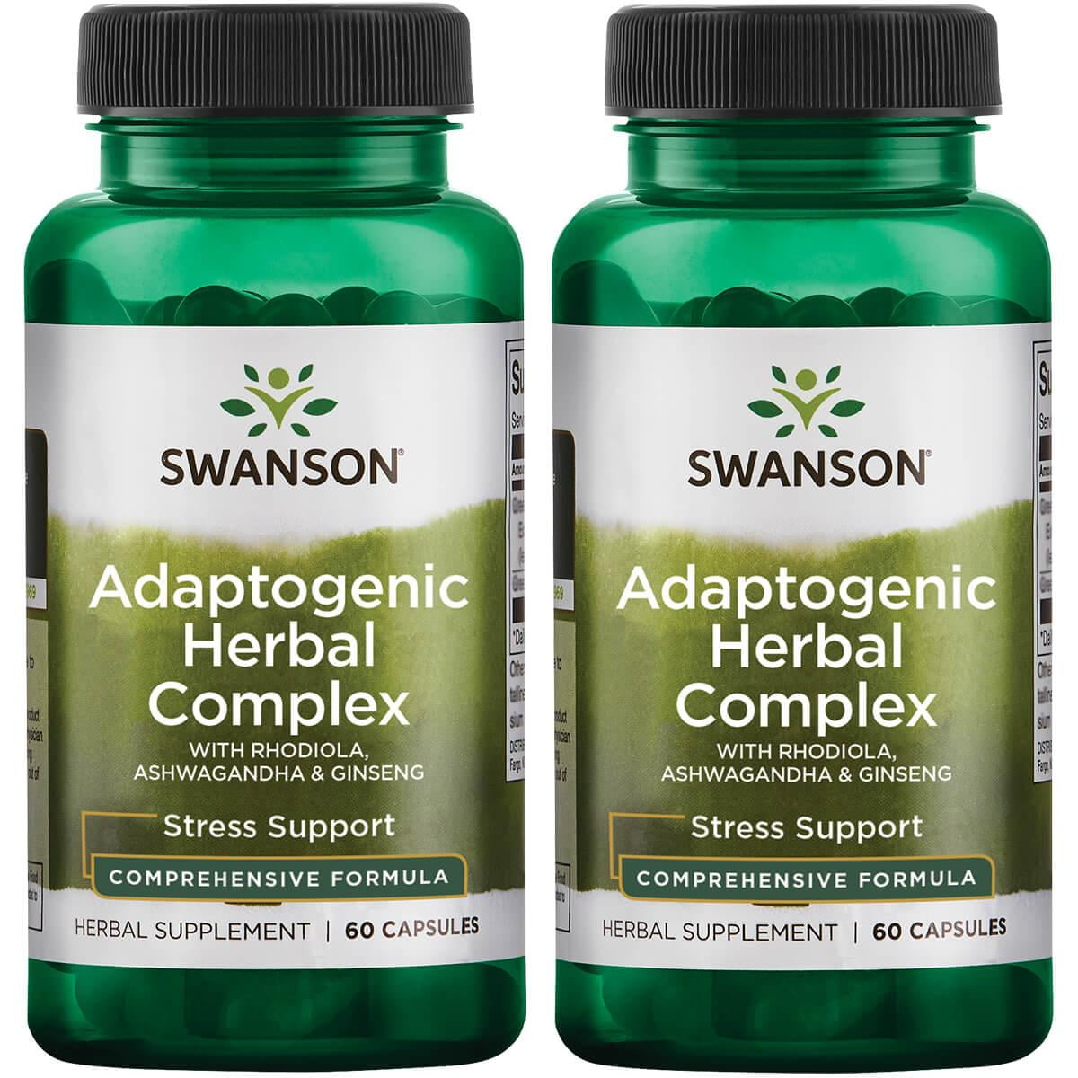 Swanson Adaptogenic Herbal Complex with Rhodiola, Ashwagandha & Ginseng 2 Pack