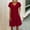 Red, variant on Hvot&aat Women's 2025 Summer Dresses with Pockets, Casual V Neck Ruffle Short Sleeve Tiered A-Line Beach Swing Dress