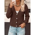 thumbnail image 2 of BTFBM V Neck Cardigan Sweaters for Women 2026 | Long Sleeve Knit Sweater, Button Down Shrug Tops, Open Front, Lightweight Cardigans, Business Casual Outfits,Fall Winter Clothing, 2 of 8