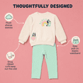 thumbnail image 5 of Bluey Toddler Girls' 2-Piece Fleece Sweatshirt and Leggings Set Cream Mint, 5 of 6
