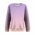 thumbnail image 4 of Women's Oversized Long Sleeve Sweatshirt, Tie Dye Gradient Color Pullover, Loose Fit Crewneck Top, Plus Size Casual Streetwear, Fall Winter Long Sleeve Crewneck Purple XL, 4 of 8