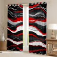 thumbnail image 2 of Manfei Modern Minimalist Artistic Black Out Curtains,Geometric Waves Lines Curtains Pack of 2 (42x63 Each),Red Black Bedroom Curtains For Girl Teens,Microfiber Bedroom Decor, 2 of 6