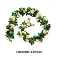 thumbnail image 2 of Guirnalda de vid de rosa artificial de 24 cabezas, decoración de folar para fiesta de boda, tela de seda, corona de rosas falsas, champán Scienceny HA6560-04B, 2 of 6