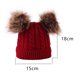 thumbnail image 2 of Gorro de punto de doble ovillo para bebé, gorro cálido para niños en otoño e invierno, 2 of 5