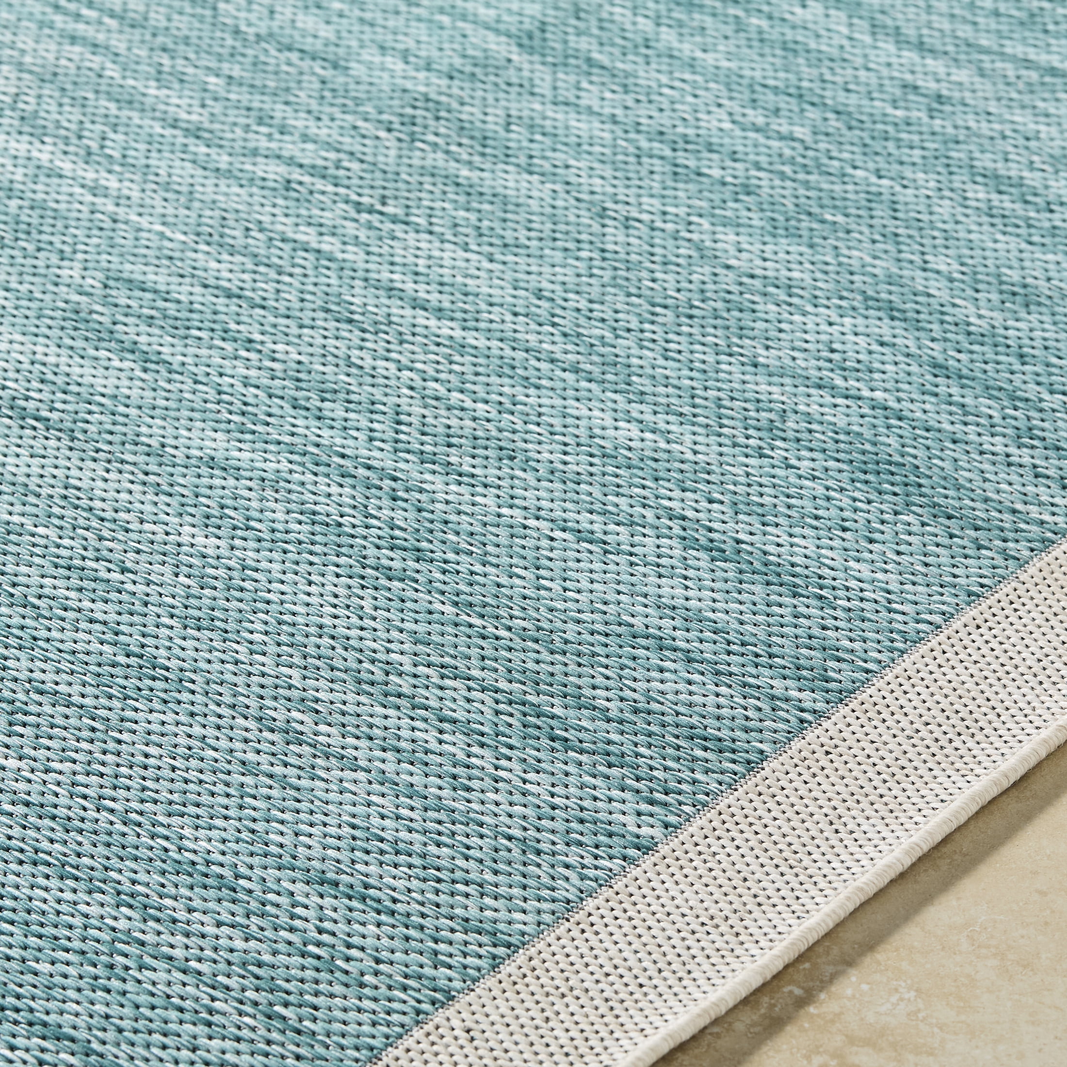 Livabliss Miami Beach Modern Solid Outdoor Area Rug, 9'2" x 12', Teal
