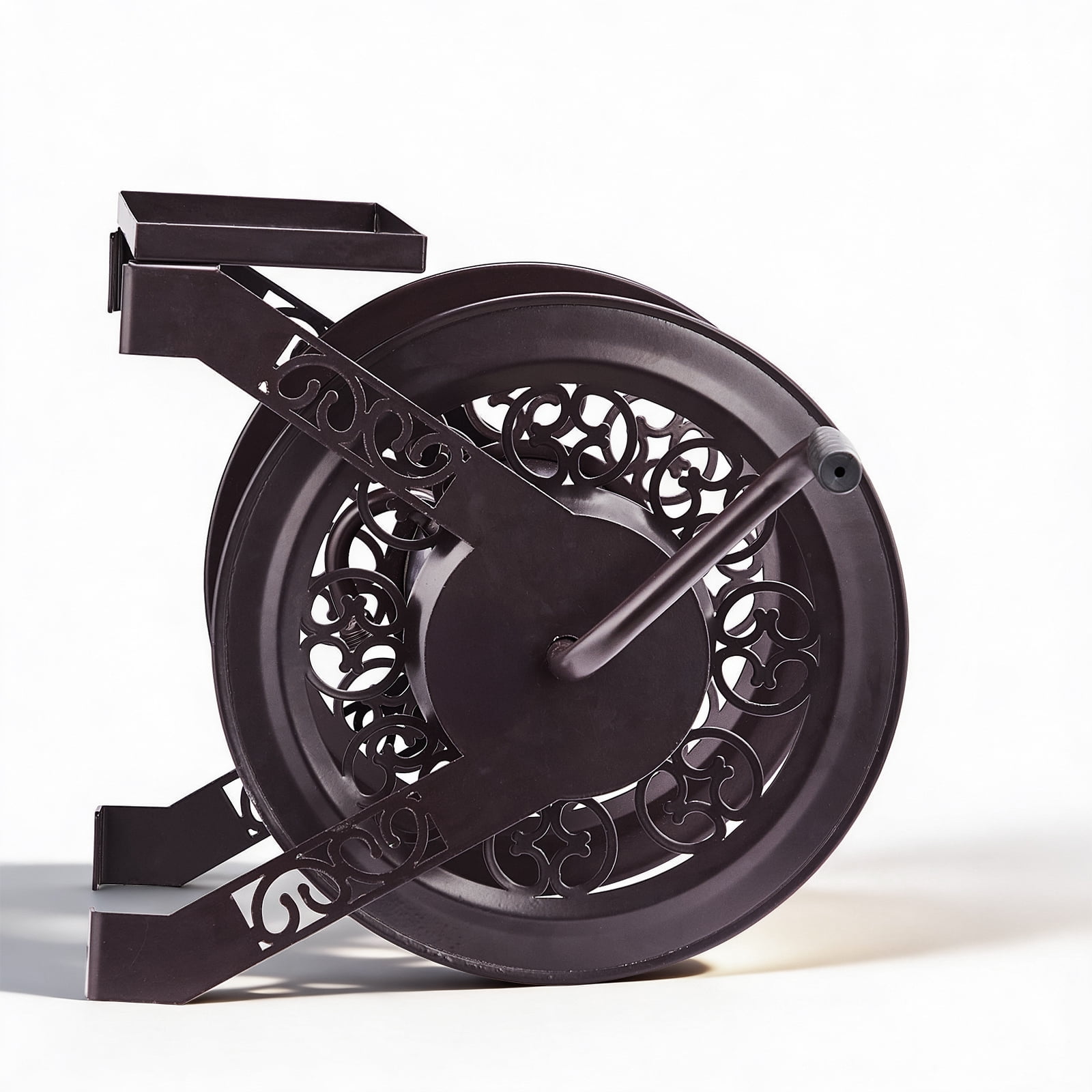 Ktaxon Exclusive Design Wall Mount Hose Reel, Retro Brown Iron Construction with Patented Smooth Winding System