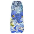 thumbnail image 4 of YUEJUIR Maxi Skirt Women Floral Print Skirt High Waist Party Beach Pocket Long Maxi Skirt Flowy Skirt Linen Skirts for Women (Blue,S), 4 of 5