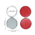 thumbnail image 2 of Unique Bargains 1 Pc Women Double-sided Makeup Mirror for Travel Vacation Red Aluminum Mirror PU Leather, 2 of 3