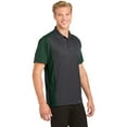 thumbnail image 4 of Sport-Tek Colorblock Micropique Sport Wick Polo-XL (Iron Grey/ Forest Green), 4 of 6