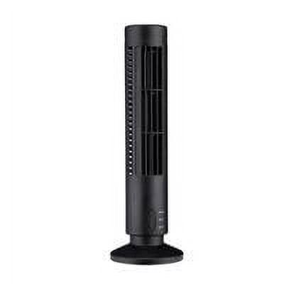 freestylehome 2 Pieces Tower Fan Adjustable USB Cooling Fan Standing Floor Fan Standing Bladeless Floor Air Cooler for Home Office, Black