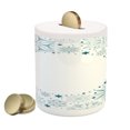 thumbnail image 1 of Teal and White Piggy Bank, Christmas Themed Circular Composition with Different Ornamental Snowflakes, Ceramic Coin Bank Money Box for Cash Saving, 3.6" X 3.2", Teal White, by Ambesonne, 1 of 4