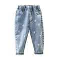 thumbnail image 6 of Esaierr Girls Love Embroidered Jeans Denim Pants Elastic Waist Band Casual Slim Jeans Spring Fall Loose Straight Trousers for Kids Baby Toddler 2-10T, 6 of 7