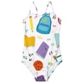 thumbnail image 6 of CCRFTGI Girls Swimsuit 10-12 Summer One Piece Beach Swimwear Cute Basketball School Bag Bikini Sets Swimming Girls Fashion Bathing Suits for Kids Purple 9-10 Years, 6 of 8
